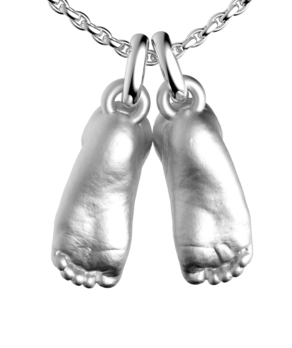 Silver Feet Necklace