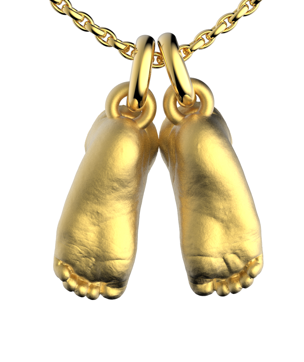 Gold-Plated Feet Necklace