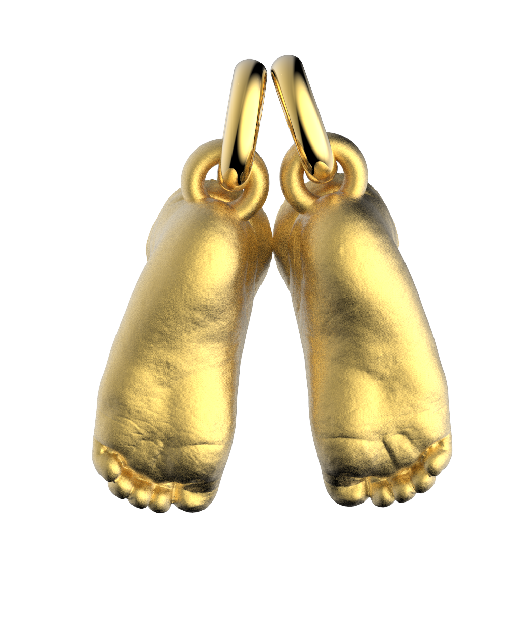 Gold-Plated Feet Pendants