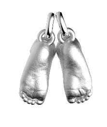 Silver Feet Pendants