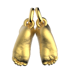 Gold-Plated Feet Pendants