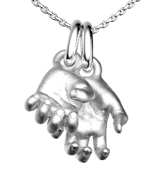 Silver Hands Necklace